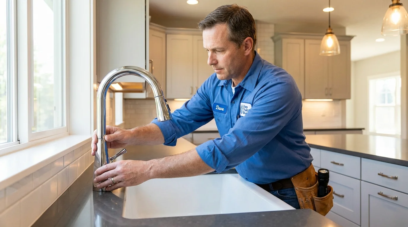 Kitchen faucet installation by Johns Plumbing LLC in Sibley